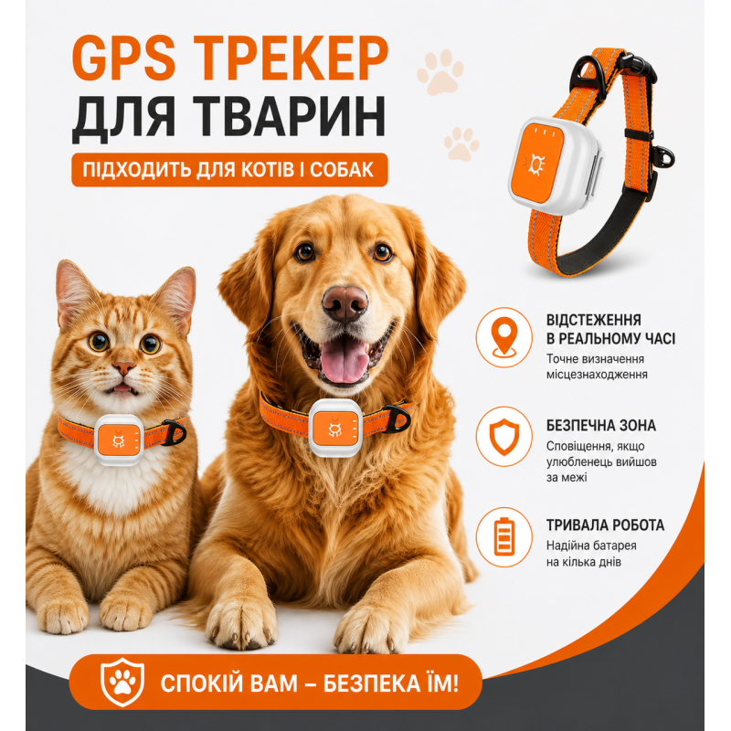 GPS трекер для тварин нашийник SPL 4G водонепроникний IP67 для собак і котів відстеження 1000 mAh