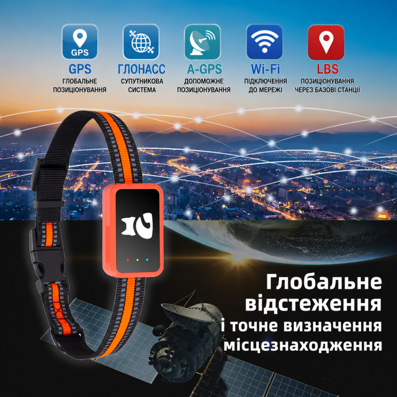 GPS-трекер для хатніх тварин -собак і котів Topin GPS